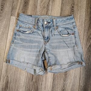 American Eagle Outfitters Women's Faded Blue Jean Shorts